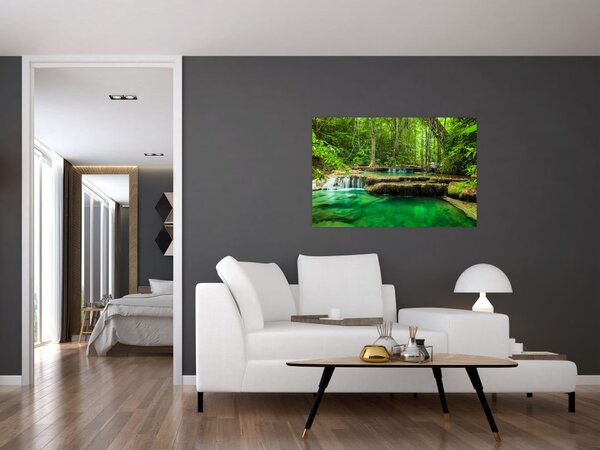 Slika - Slap Erawan v Kanchanaburiju na Tajskem (90x60 cm)
