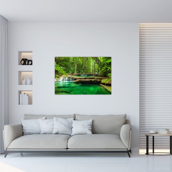 Slika - Slap Erawan v Kanchanaburiju na Tajskem (90x60 cm)