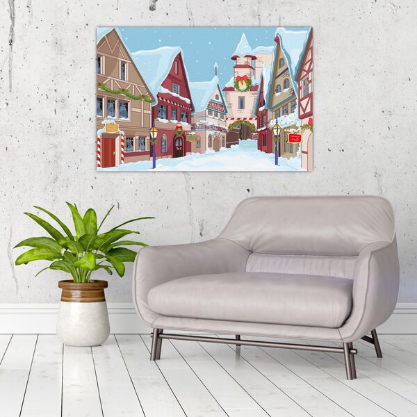 Slika - Zimska ulica (90x60 cm)