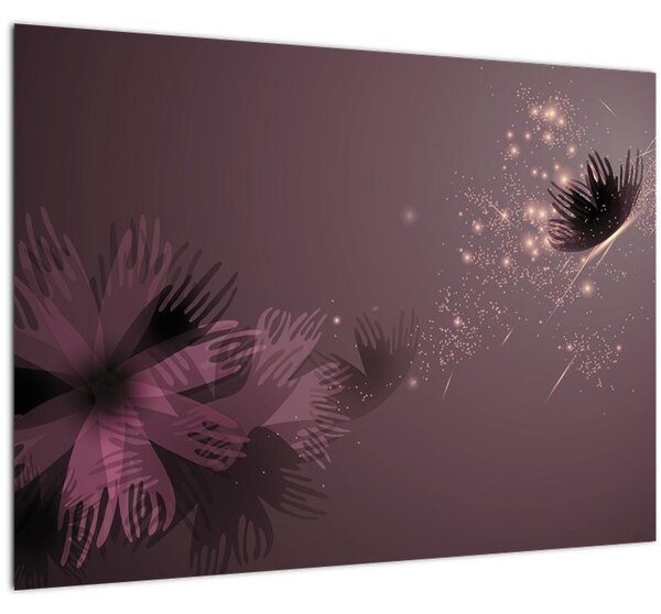 Slika rože z metuljem (70x50 cm)