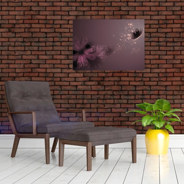 Slika rože z metuljem (70x50 cm)