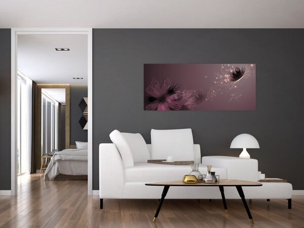 Slika rože z metuljem (120x50 cm)