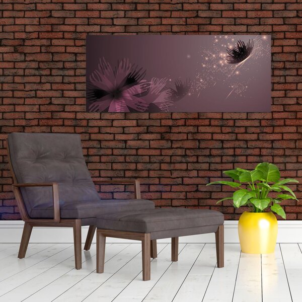 Slika rože z metuljem (120x50 cm)