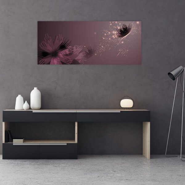 Slika rože z metuljem (120x50 cm)