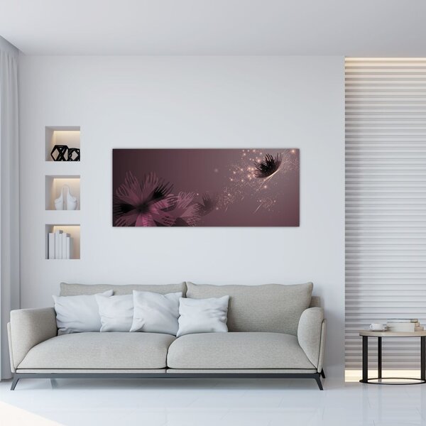 Slika rože z metuljem (120x50 cm)