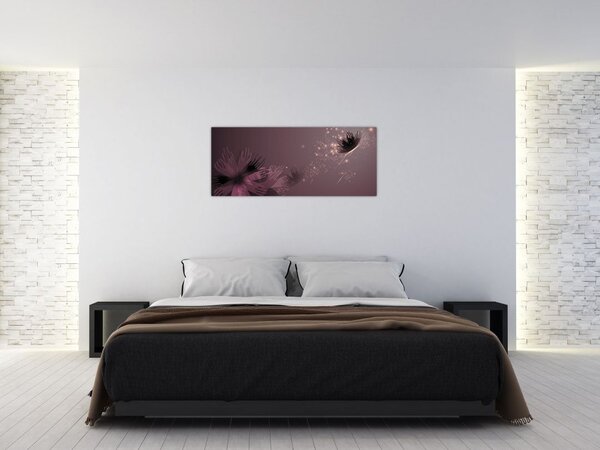 Slika rože z metuljem (120x50 cm)
