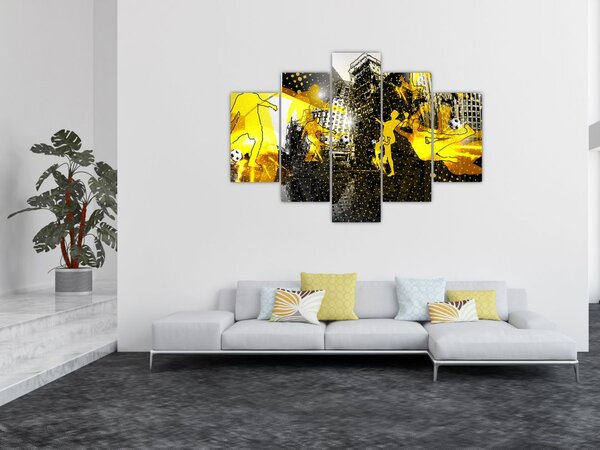 Slika - Nogomet v velikem mestu (150x105 cm)