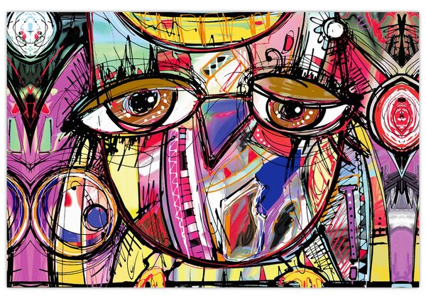Slika - Ulična umetnost - sova (90x60 cm)