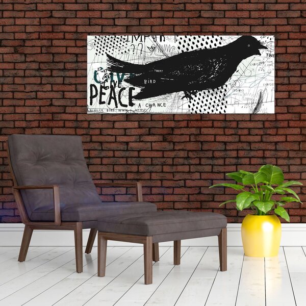 Slika - Ulična umetnost - ptica (120x50 cm)