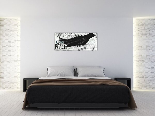 Slika - Ulična umetnost - ptica (120x50 cm)
