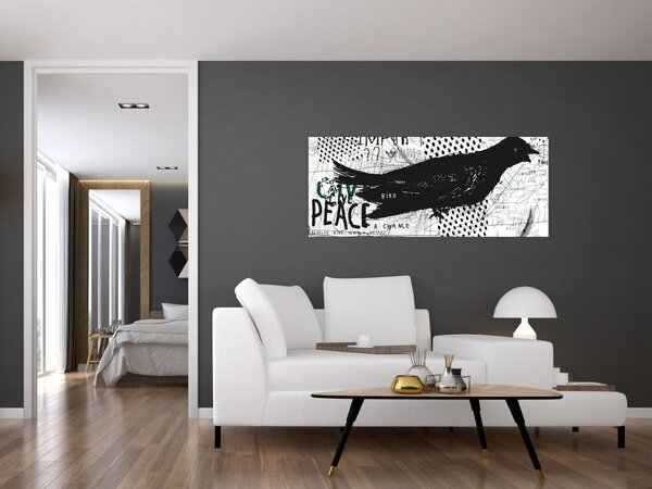 Slika - Ulična umetnost - ptica (120x50 cm)