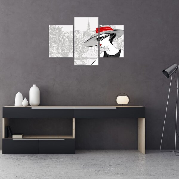 Slika - Gospa v mestu (90x60 cm)