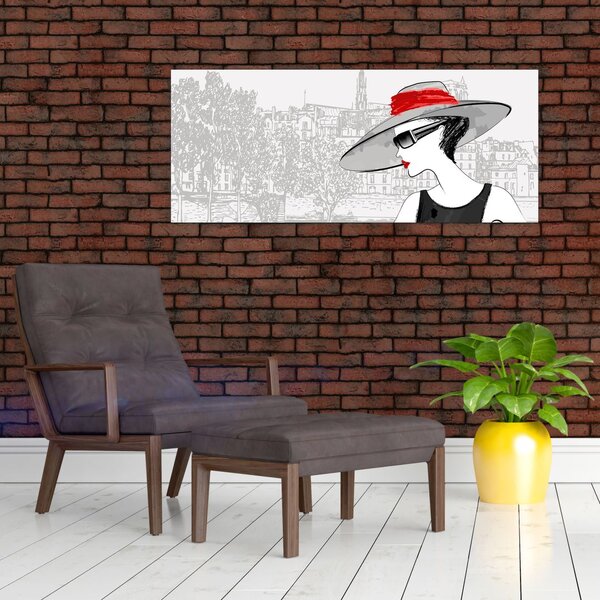 Slika - Gospa v mestu (120x50 cm)