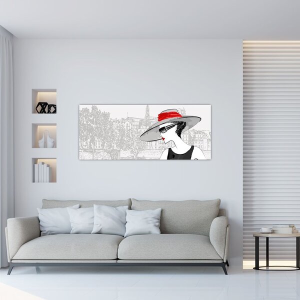 Slika - Gospa v mestu (120x50 cm)