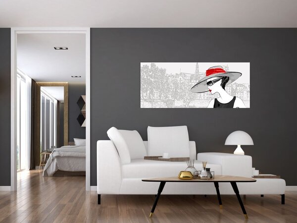 Slika - Gospa v mestu (120x50 cm)