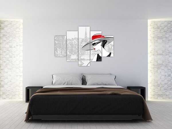 Slika - Gospa v mestu (150x105 cm)