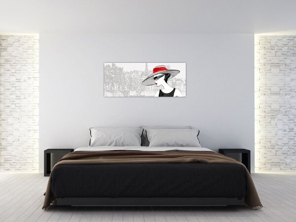 Slika - Gospa v mestu (120x50 cm)