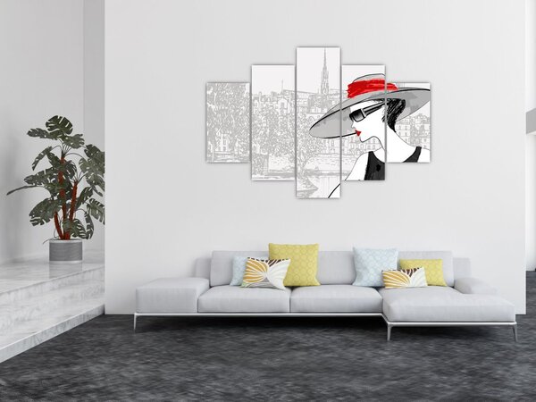 Slika - Gospa v mestu (150x105 cm)