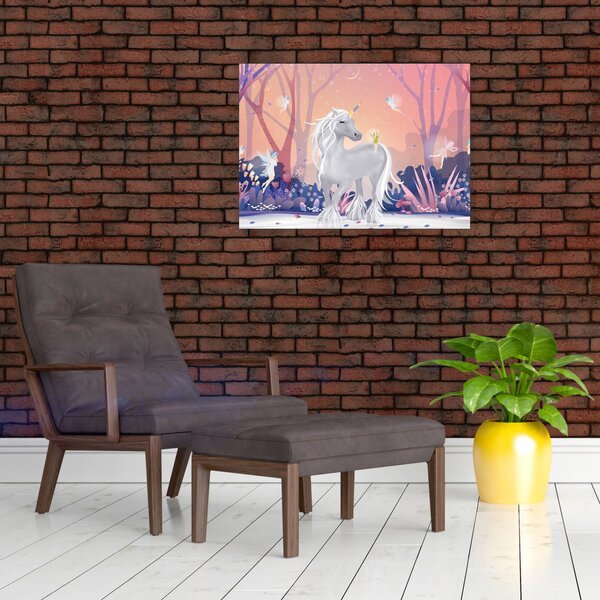 Slika - Samorog v čarobnem gozdu (70x50 cm)