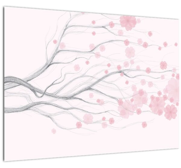 Slika - Rožnate rože (70x50 cm)