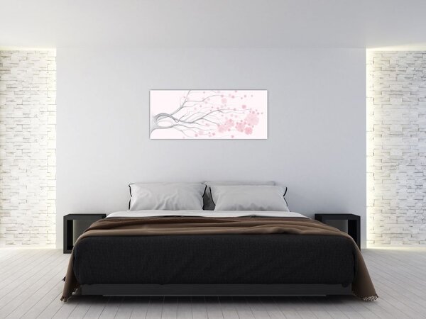 Slika - Rožnate rože (120x50 cm)