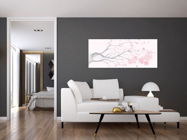 Slika - Rožnate rože (120x50 cm)