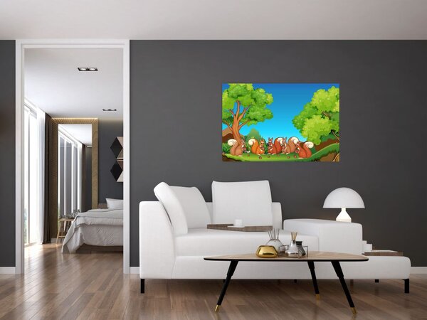 Slika - Vesele veverice (90x60 cm)