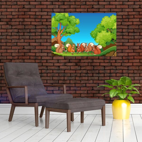 Slika - Vesele veverice (90x60 cm)