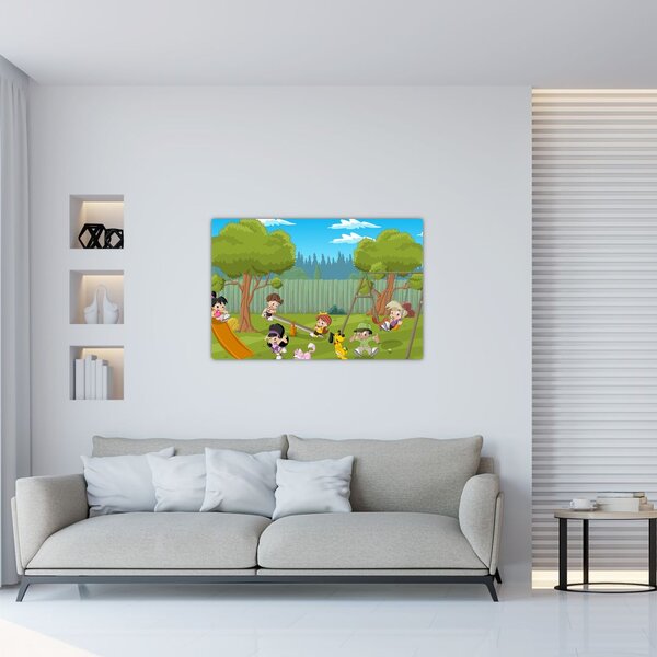 Slika - Otroci na igrišču (90x60 cm)