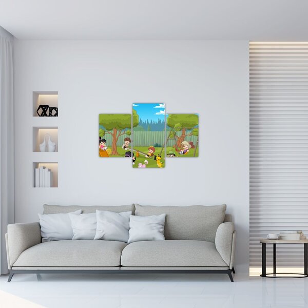 Slika - Otroci na igrišču (90x60 cm)