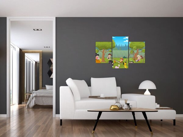 Slika - Otroci na igrišču (90x60 cm)