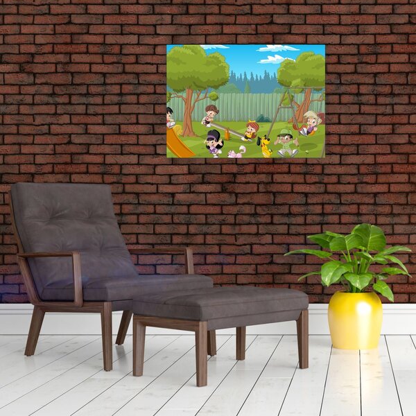 Slika - Otroci na igrišču (70x50 cm)