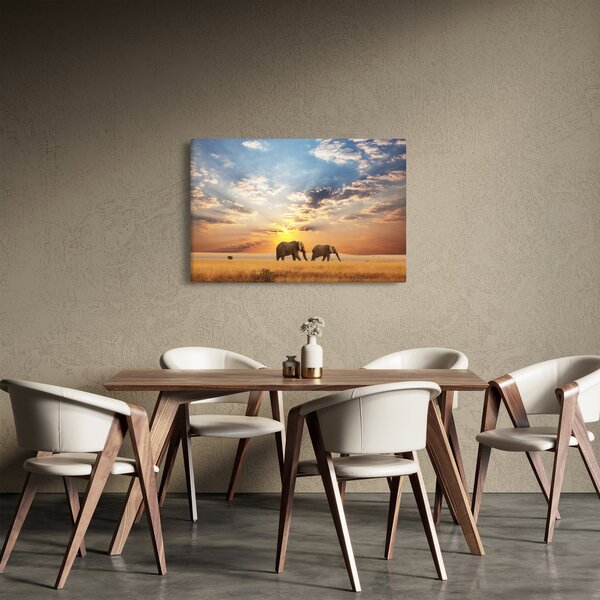 Slika - Slonovi lutaju savanom (90x60 cm)