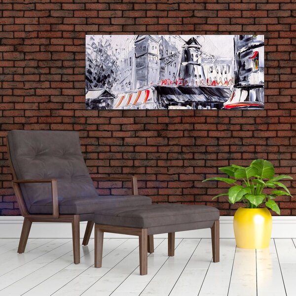 Slika - Ulica v Parizu, oljna slika (120x50 cm)
