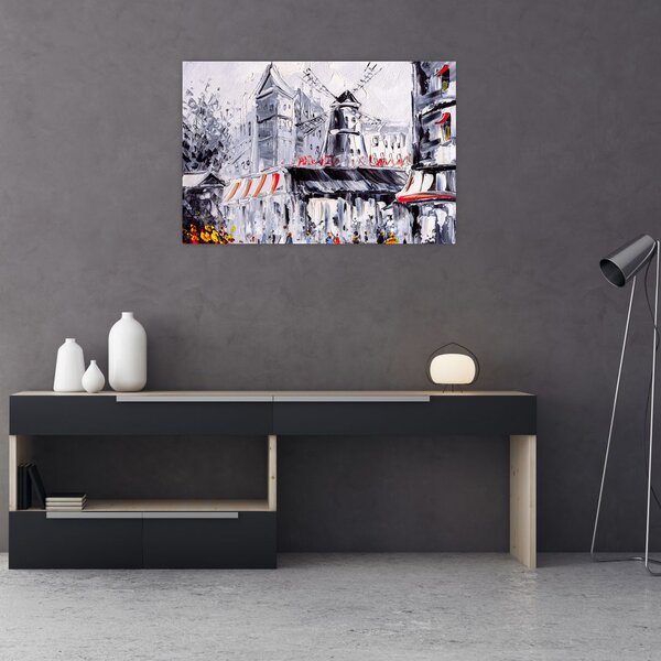 Slika - Ulica v Parizu, oljna slika (90x60 cm)
