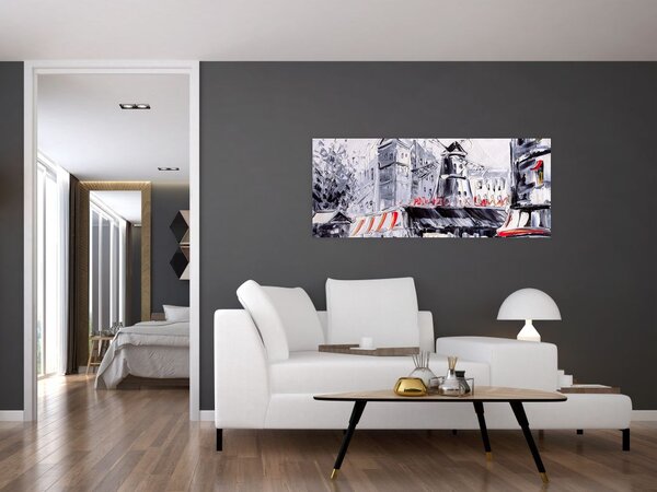 Slika - Ulica v Parizu, oljna slika (120x50 cm)