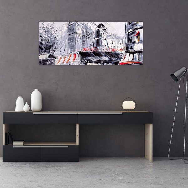 Slika - Ulica v Parizu, oljna slika (120x50 cm)