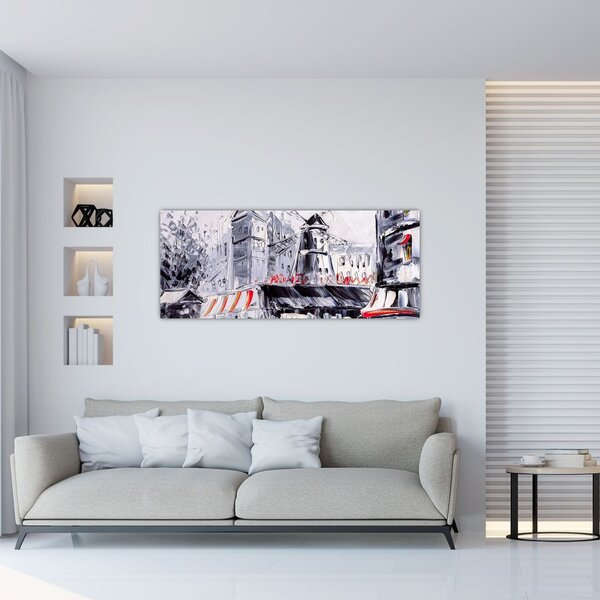Slika - Ulica v Parizu, oljna slika (120x50 cm)