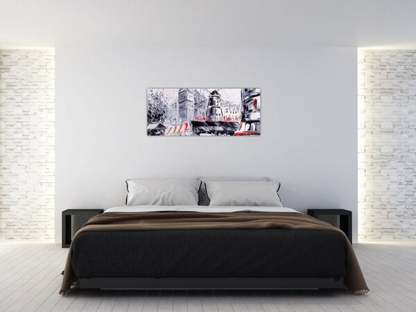 Slika - Ulica v Parizu, oljna slika (120x50 cm)