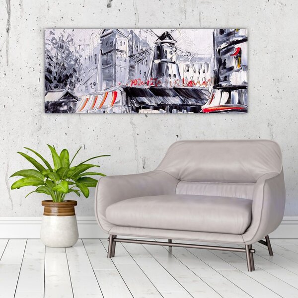 Slika - Ulica v Parizu, oljna slika (120x50 cm)