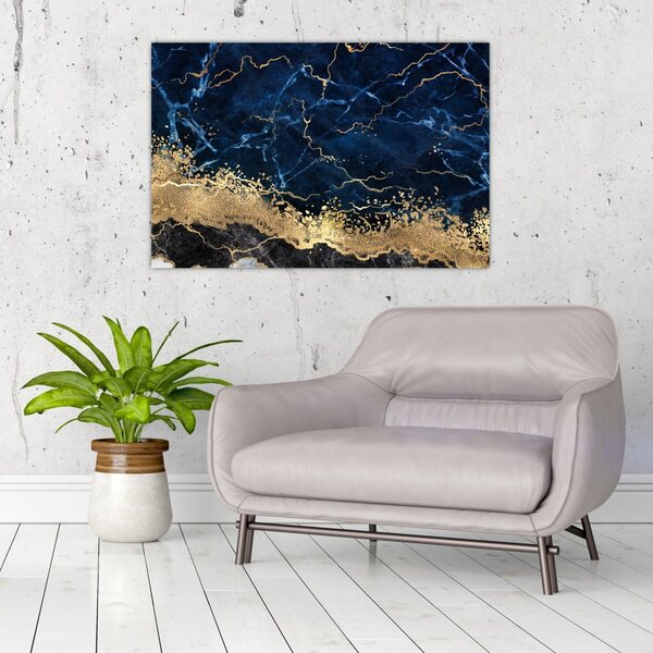 Slika - Temno modri marmor (90x60 cm)