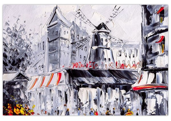 Slika - Ulica v Parizu, oljna slika (90x60 cm)