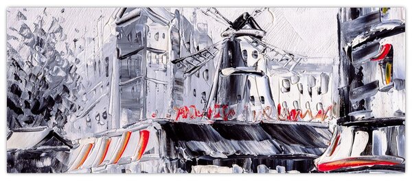Slika - Ulica v Parizu, oljna slika (120x50 cm)