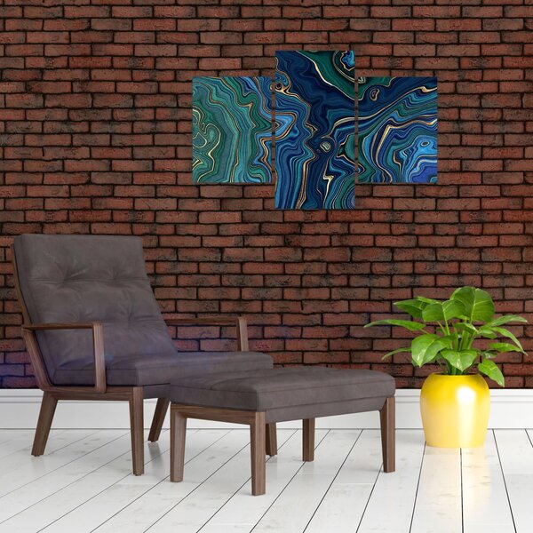 Poslikava - Zeleno moder marmor (90x60 cm)