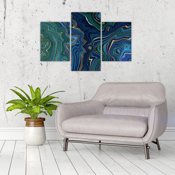Poslikava - Zeleno moder marmor (90x60 cm)