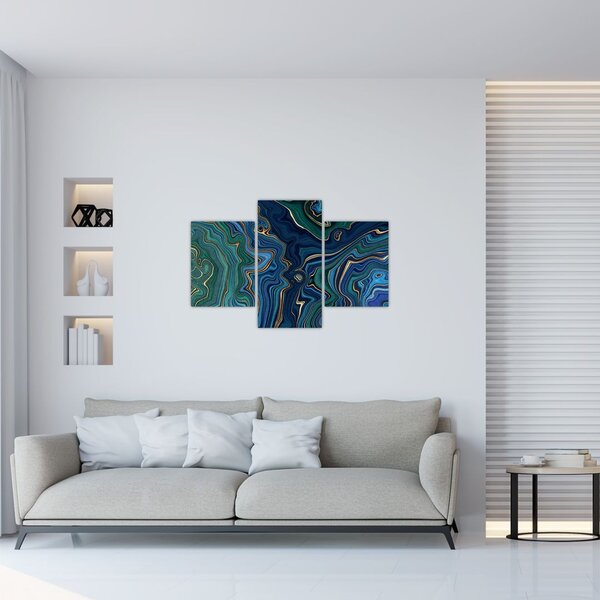 Poslikava - Zeleno moder marmor (90x60 cm)