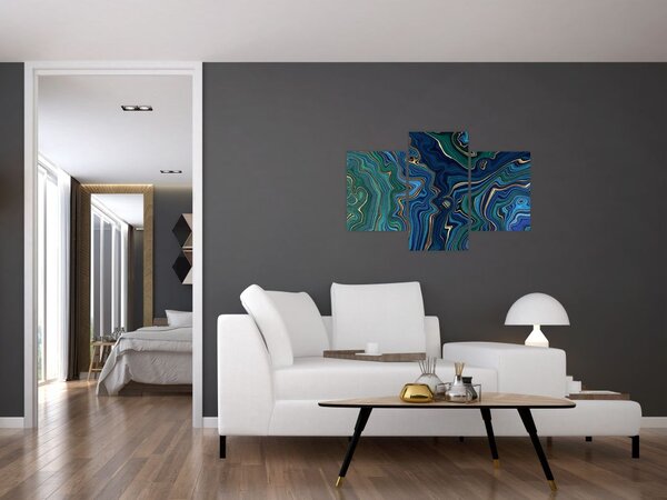 Poslikava - Zeleno moder marmor (90x60 cm)