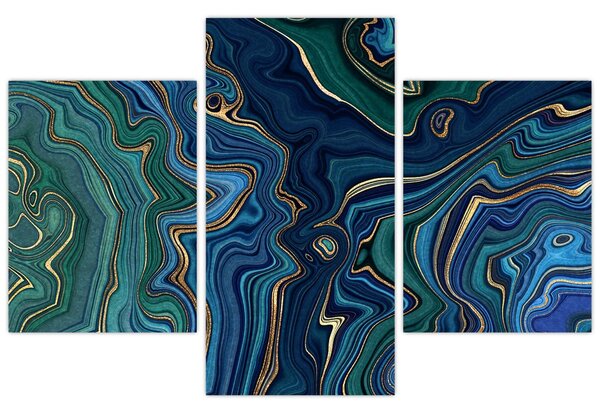 Poslikava - Zeleno moder marmor (90x60 cm)