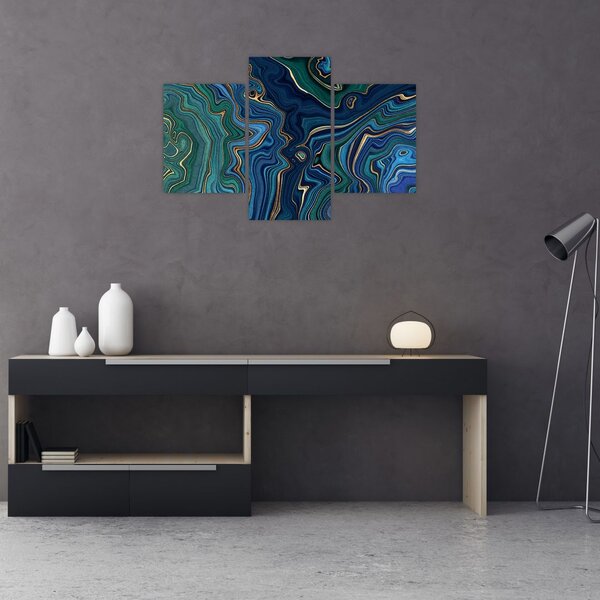 Poslikava - Zeleno moder marmor (90x60 cm)