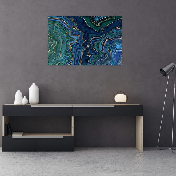 Poslikava - Zeleno moder marmor (90x60 cm)